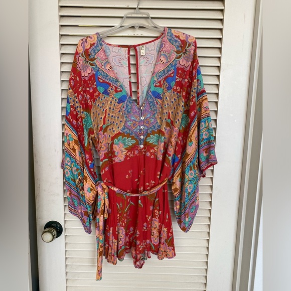 🦄🦄🦄 Spell and the Gypsy Red Ruby Lotus Playsuit Romper XS - Picture 4 of 9